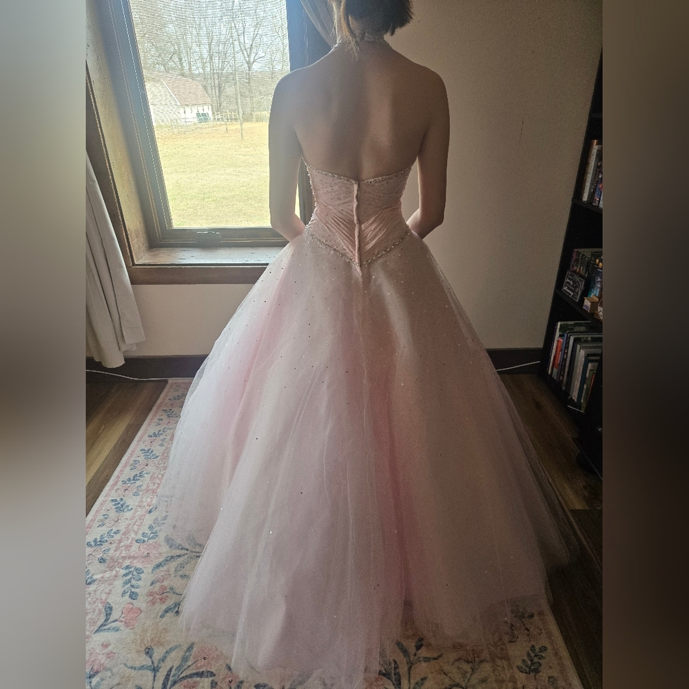 Morilee by Madeline Gardner Blush Tulle Ballgown | Prom Formal 0–2 - Picture 2 of 15